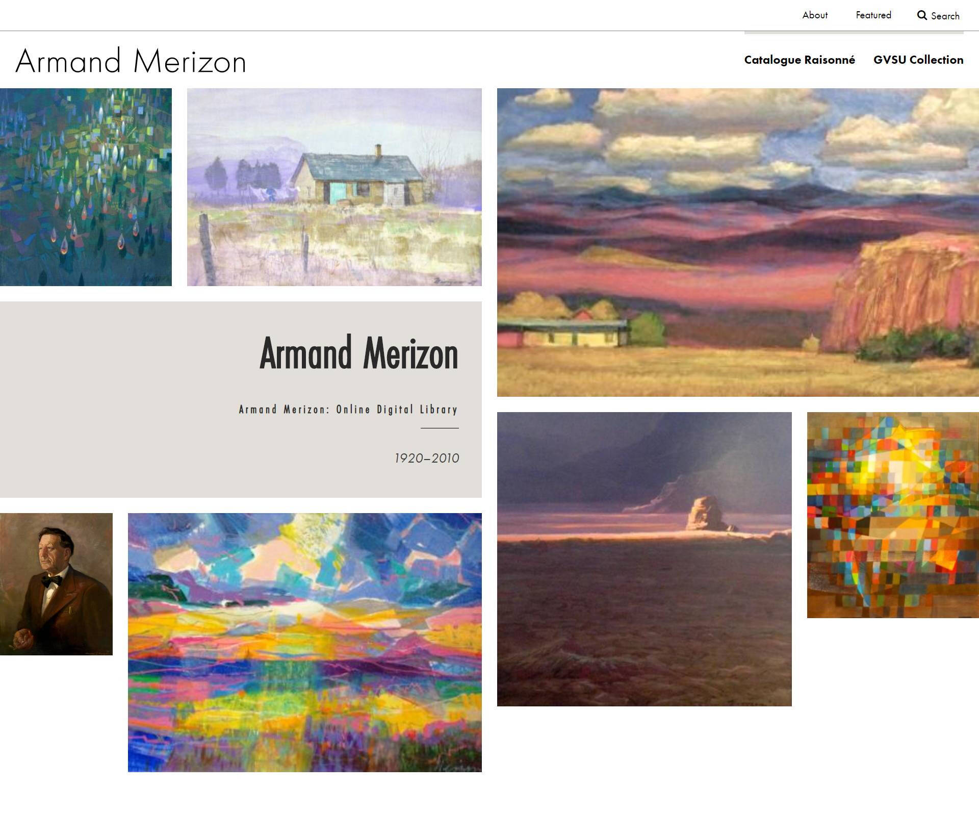 Image of the Armand Merizon Catalogue Homepage